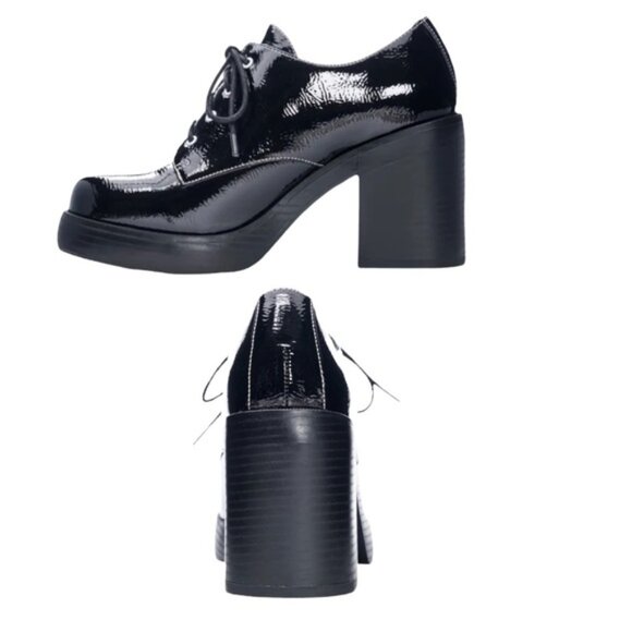 DIRTY LAUNDRY Limited Edition Glossy Derby Oxfords Academia Shoes - Picture 3 of 15